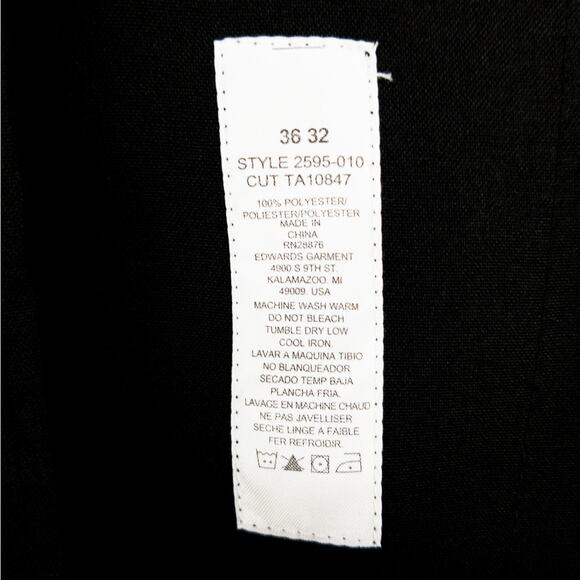 Edwards Woven Textured Workwear Pants Men's 36x32 Black Creased Polyester NWT - Picture 6 of 11